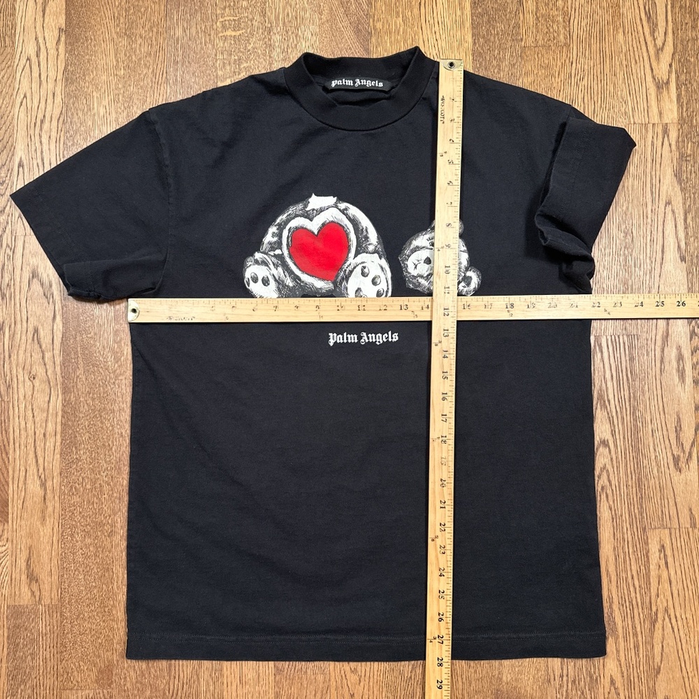 Palm Angels Headless Bear In Love Black Short Sleeve Cotton T Shirt Mens Large - Picture 10 of 10